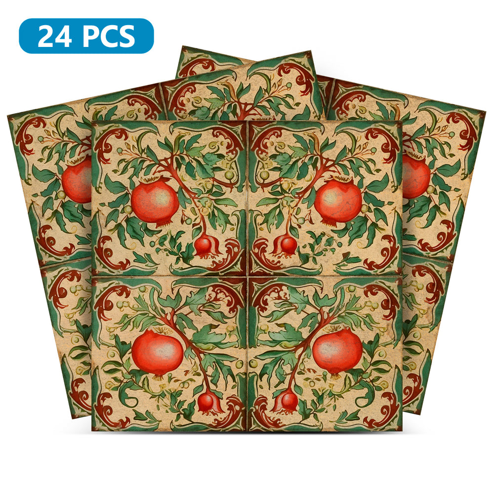 Pomegranate Retro Easy Installation Peel and Stick colorful Tile Stickers Model - L31