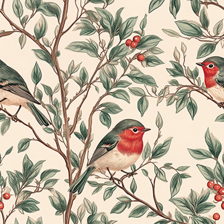 Birds Vintage Pattern Furniture Wallpaper Stickers Peel And Stick Model - L48