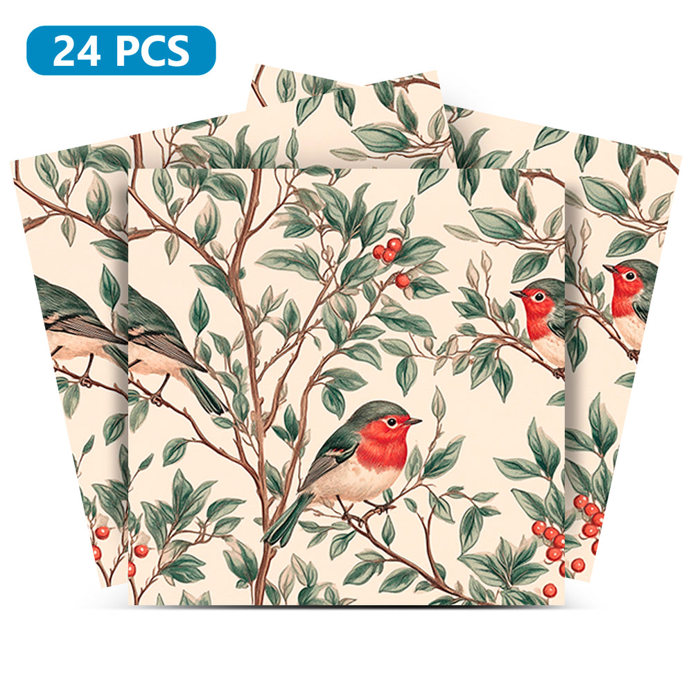 Birds Vintage Pattern Furniture Wallpaper Stickers Peel And Stick Model - L48