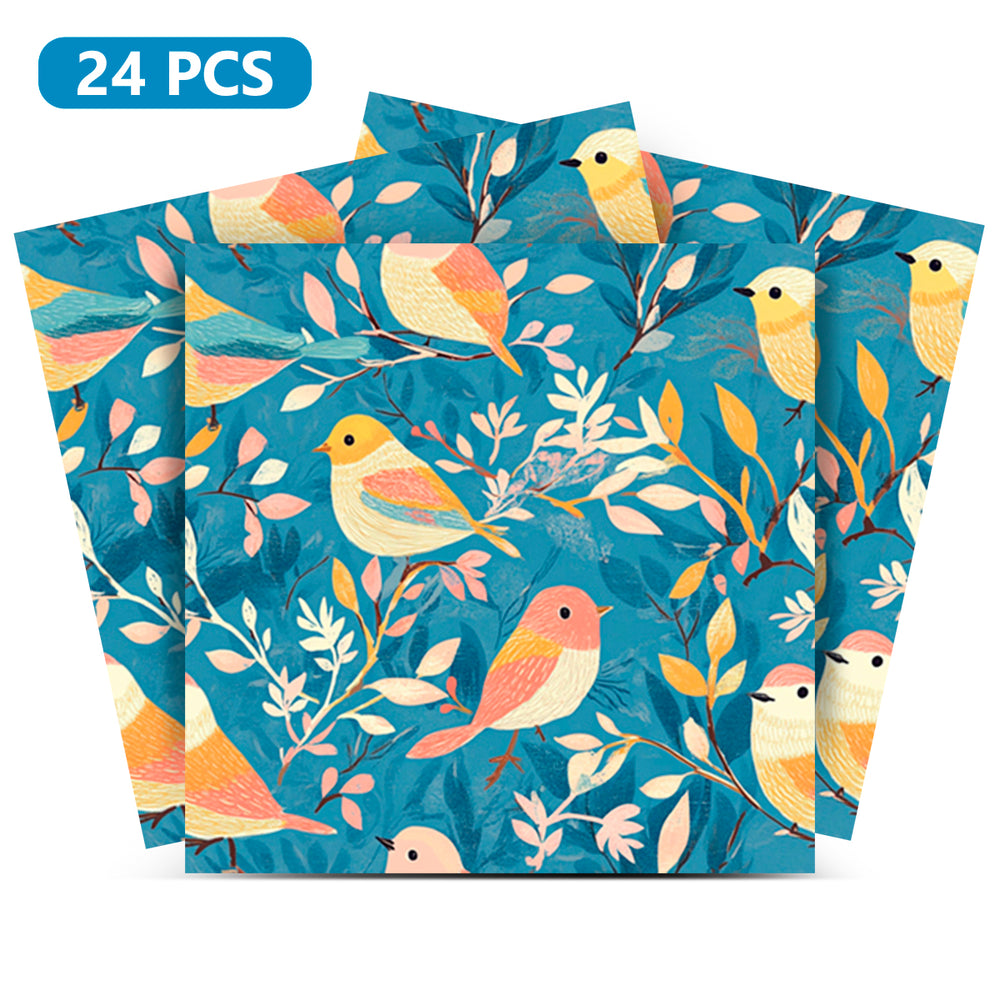 Blue Bird Patterns Furniture Wallpaper Stickers Peel And Stick Model - L70