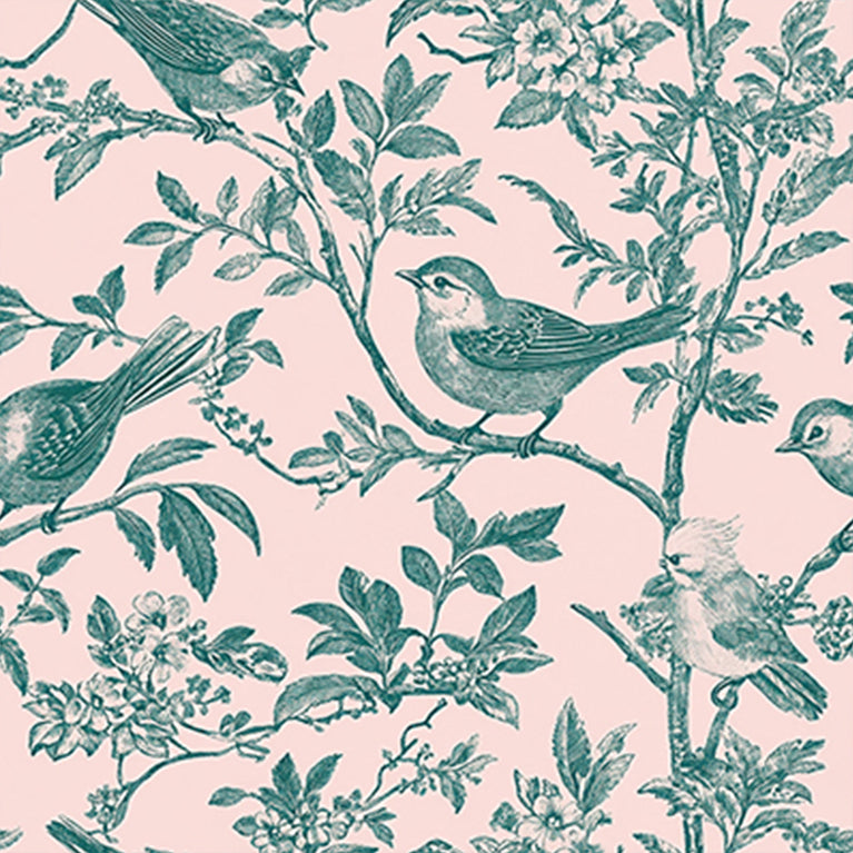 Green Pink Bird Patterns Furniture Wallpaper Stickers Peel And Stick Model - L71