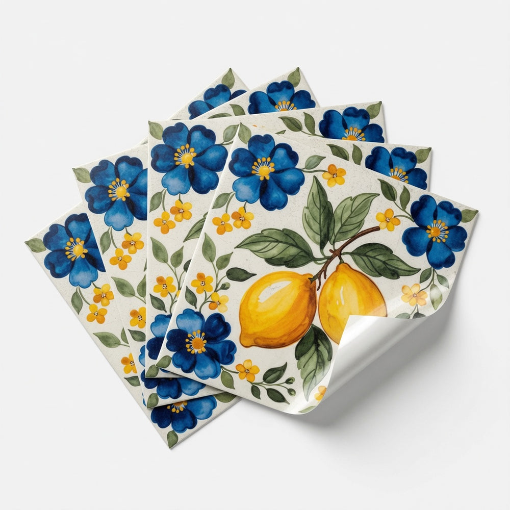 Mediterranean Lemon Backsplash Tile Stickers, Amalfi Coast Lemon Backsplash- L76