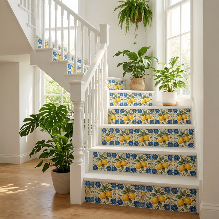 Mediterranean Lemon Backsplash Tile Stickers, Amalfi Coast Lemon Backsplash- L76