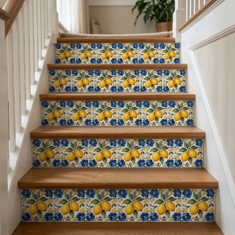Mediterranean Lemon Backsplash Tile Stickers, Amalfi Coast Lemon Backsplash- L76