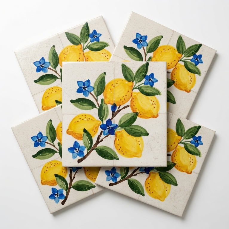 Mediterranean Lemon Backsplash Tile Stickers, Amalfi Coast Lemon Backsplash- L77
