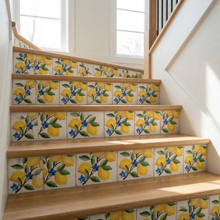 Mediterranean Lemon Backsplash Tile Stickers, Amalfi Coast Lemon Backsplash- L77