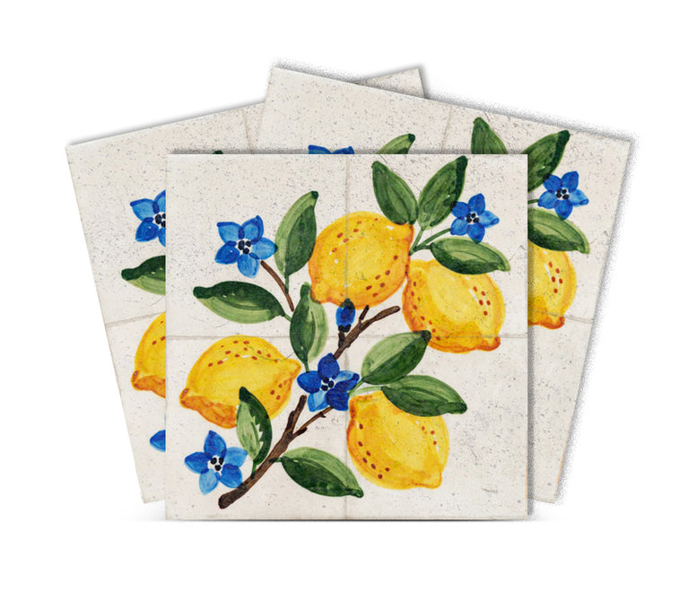 Mediterranean Lemon Backsplash Tile Stickers, Amalfi Coast Lemon Backsplash- L77