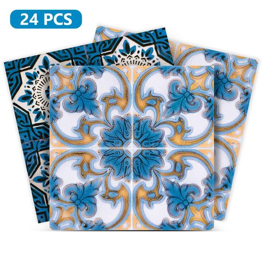 Fading Blue backsplash Easy to install Peel and Stick bathroom Tile Stickers Model - H212