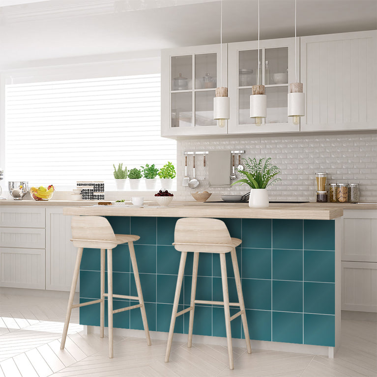 Single Color Solid Blue tile stickers for home renovation Model - PW11