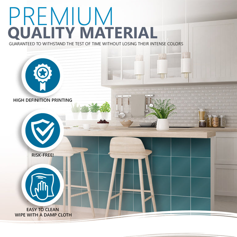 Single Color Solid Blue tile stickers for home renovation Model - PW11