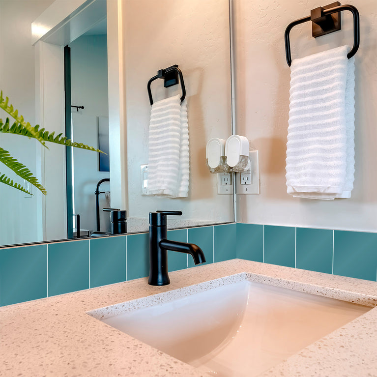 Single Color Solid Blue tile stickers for home renovation Model - PW11