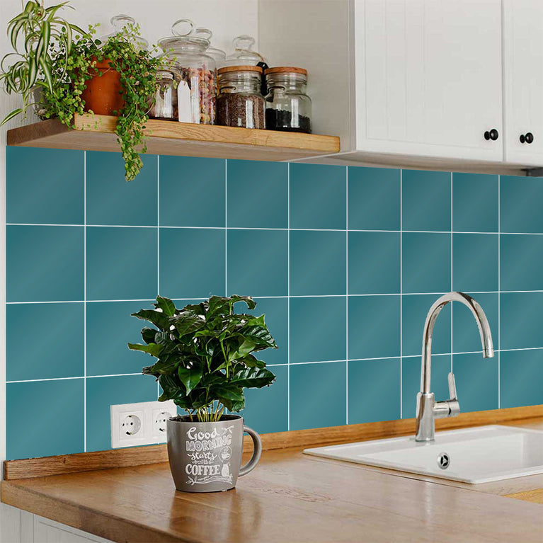 Single Color Solid Blue tile stickers for home renovation Model - PW11