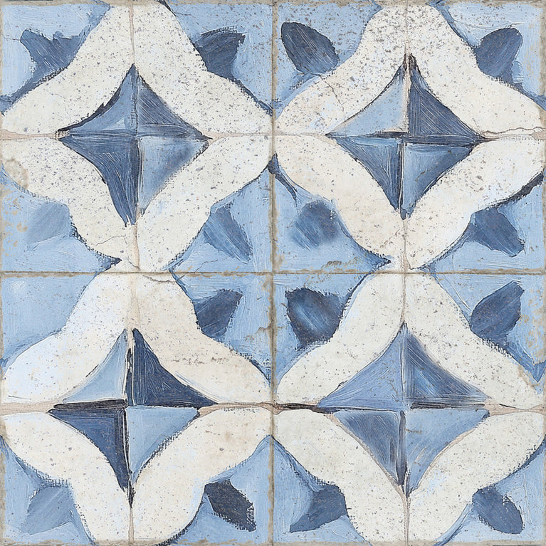 Blue pattern Tile Self-adhesive tiles Peel and stick stair treads Vintage Peel and stick tile, Kitchen Trends Vintage Decor Model - R147