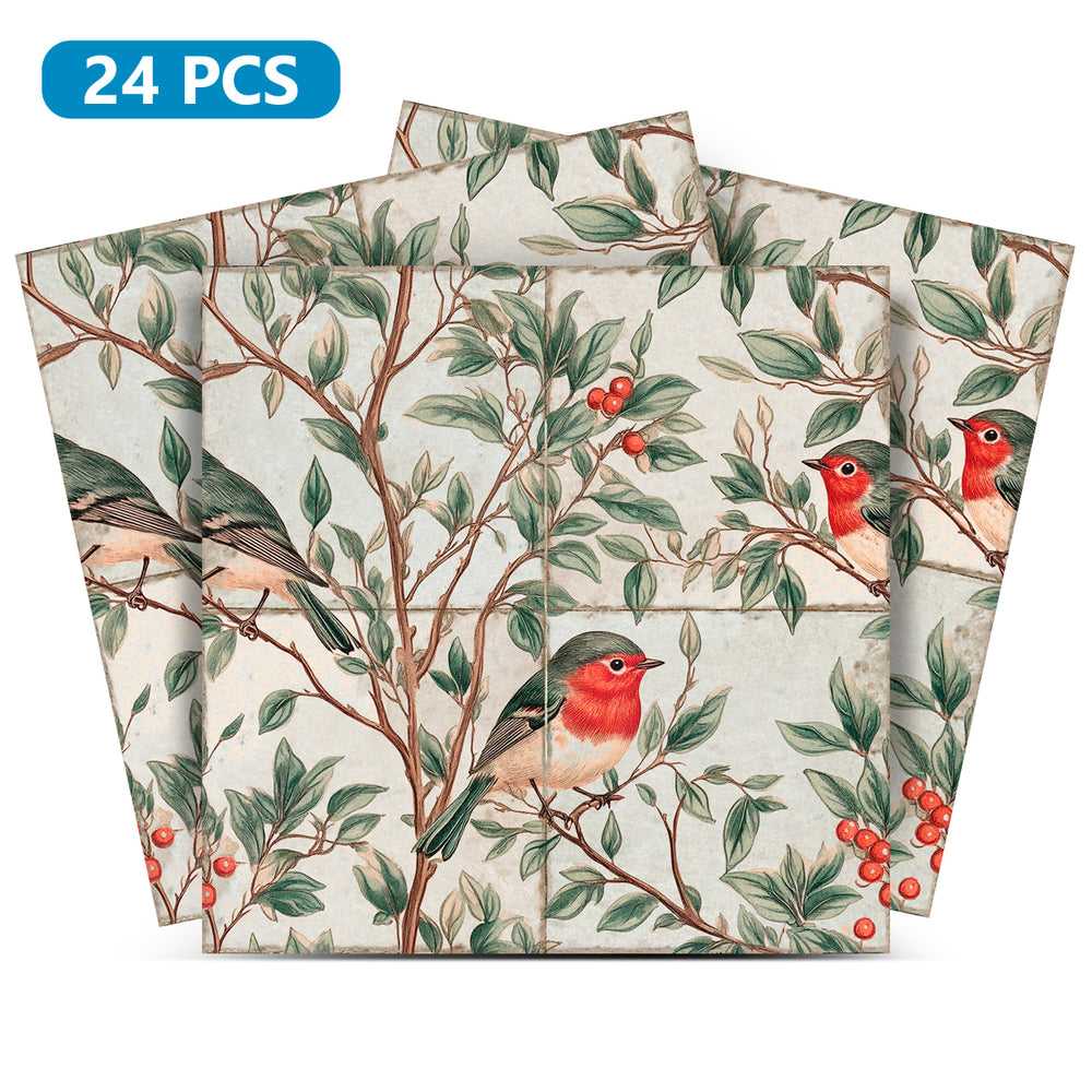 Vintage Birds Pattern Furniture Wallpaper Stickers Peel And Stick Model - R151