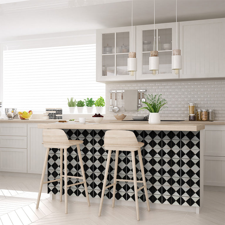 Beige Black Rhombus Rustic Tile Stickers Transform Your Kitchen With DIY Peel And Stick Backsplash- The Classic Look Bring Back Retro Model - R159