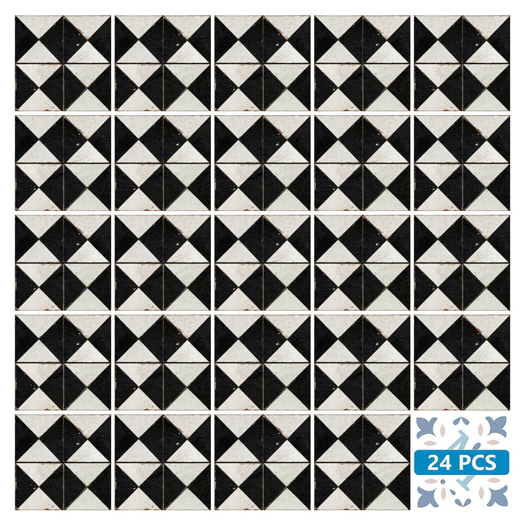 Beige Black Rhombus Rustic Tile Stickers Transform Your Kitchen With DIY Peel And Stick Backsplash- The Classic Look Bring Back Retro Model - R159