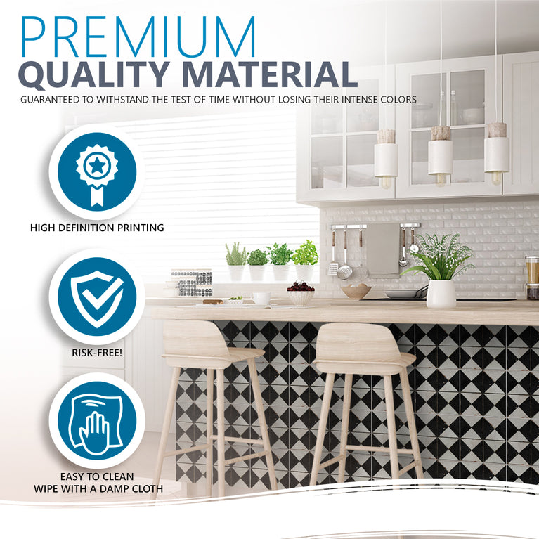 Beige Black Rhombus Rustic Tile Stickers Transform Your Kitchen With DIY Peel And Stick Backsplash- The Classic Look Bring Back Retro Model - R159