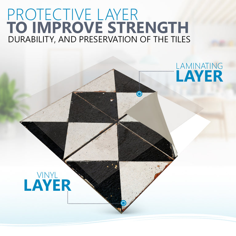 Beige Black Rhombus Rustic Tile Stickers Transform Your Kitchen With DIY Peel And Stick Backsplash- The Classic Look Bring Back Retro Model - R159