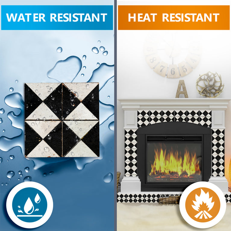 Beige Black Rhombus Rustic Tile Stickers Transform Your Kitchen With DIY Peel And Stick Backsplash- The Classic Look Bring Back Retro Model - R159