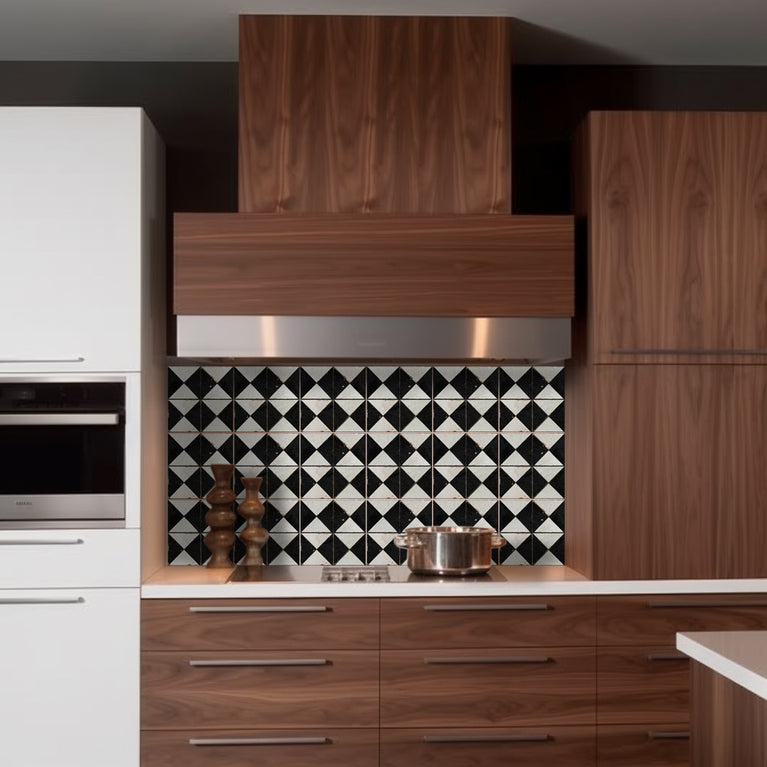 Beige Black Rhombus Rustic Tile Stickers Transform Your Kitchen With DIY Peel And Stick Backsplash- The Classic Look Bring Back Retro Model - R159