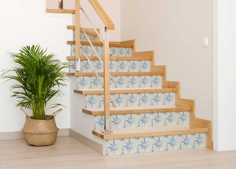 Easy to Install Tile Stickers for DIY Home Renovations Blue Star Model - R15