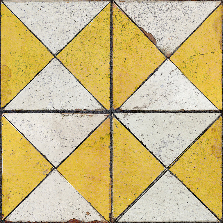 Yellow triangular pattern Tile Self-adhesive tiles Peel and stick stair treads Vintage tile, Kitchen Trends Vintage Decor Model -R160