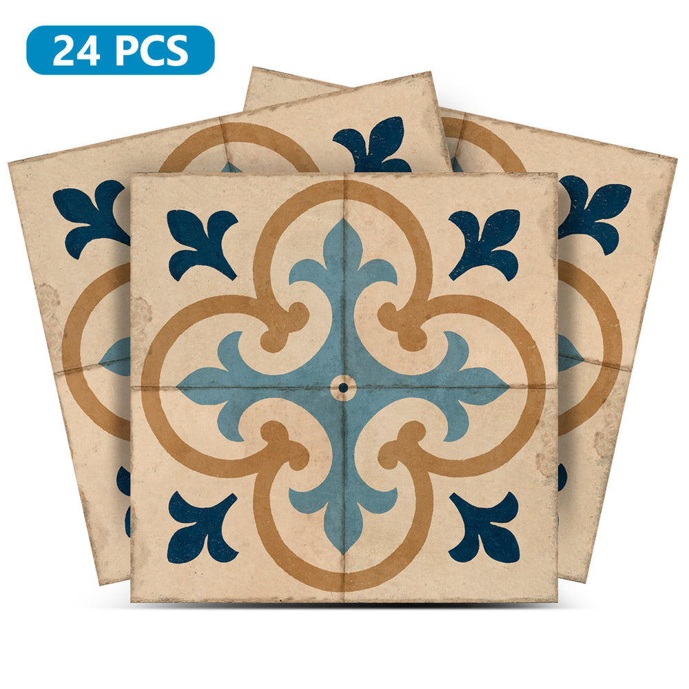 Rustic Old Vintag Beige Blue Pattern for Wall backsplash Model - R192