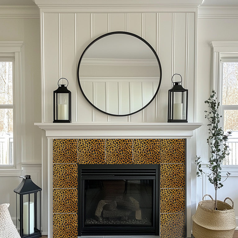 Leopard pattern with Gold shades for home renovation easy to install Model - R2000