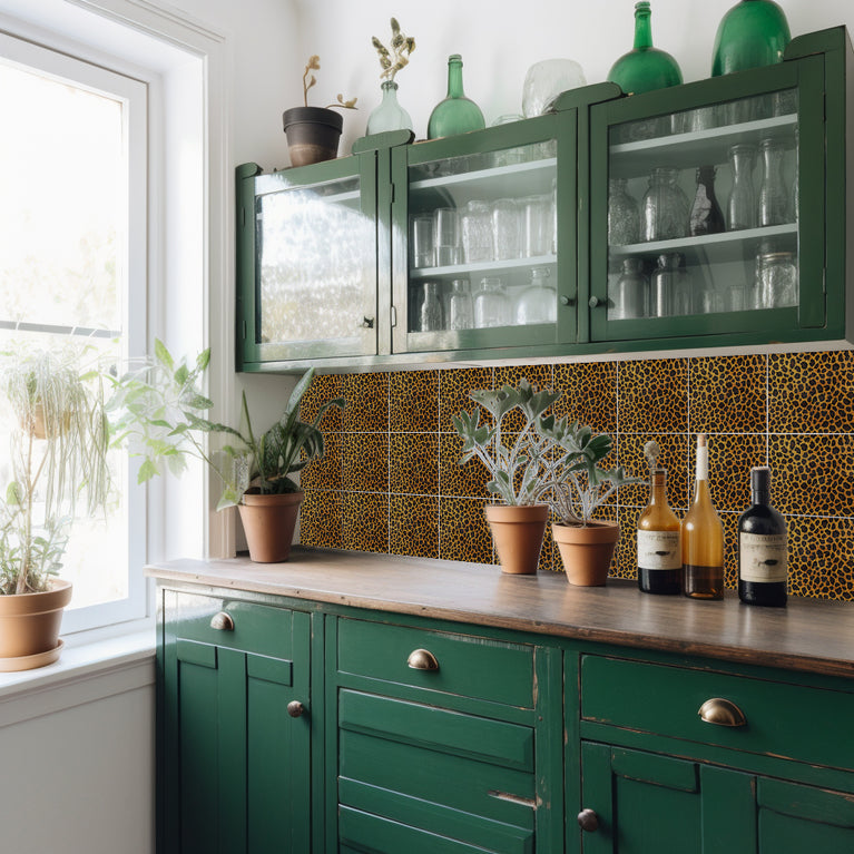Leopard pattern with Gold shades for home renovation easy to install Model - R2000