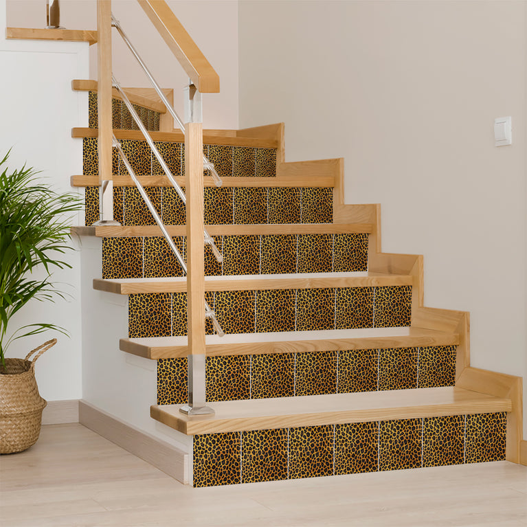 Leopard pattern with Gold shades for home renovation easy to install Model - R2000