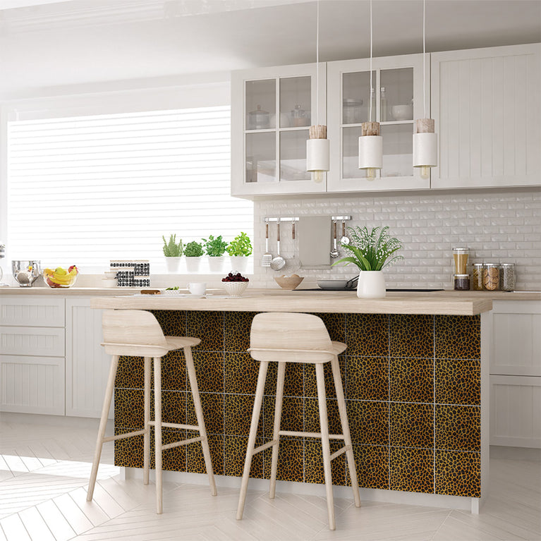 Leopard pattern with Gold shades for home renovation easy to install Model - R2000