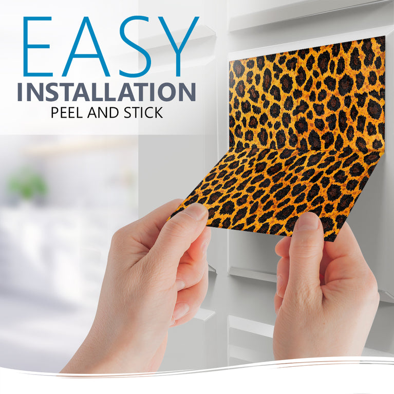 Leopard pattern with Gold shades for home renovation easy to install Model - R2000