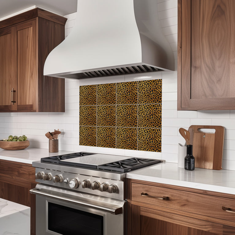 Leopard pattern with Gold shades for home renovation easy to install Model - R2000