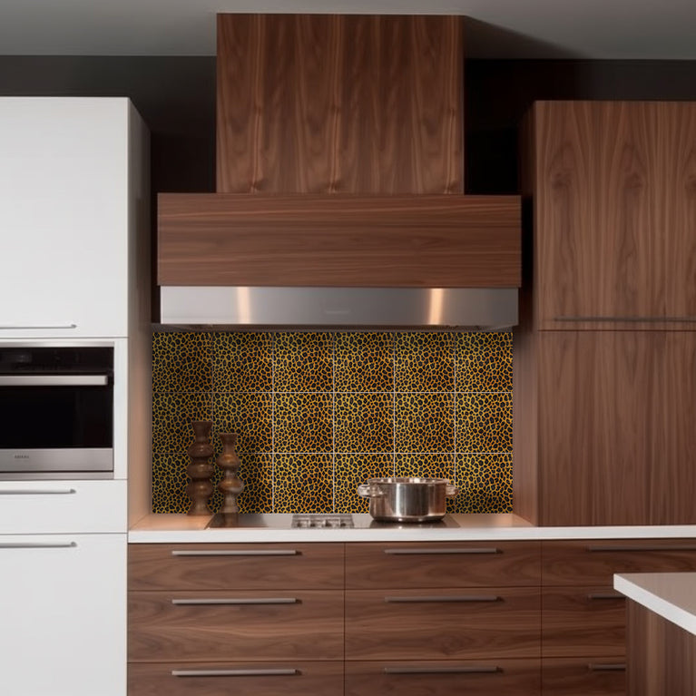 Leopard pattern with Gold shades for home renovation easy to install Model - R2000