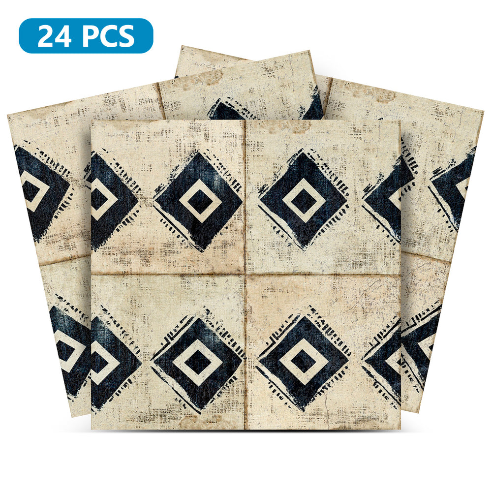 Beige Black Rhombus Rustic Tile Stickers Transform Your Kitchen With DIY Peel And Stick Backsplash- The Classic Look Bring Back Retro Model - R202