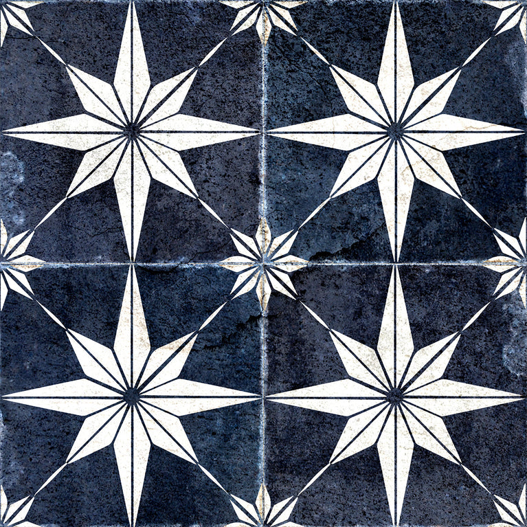 Stars Design Dark Blue Shade Peel And Stick Tile Stickers Model - R501