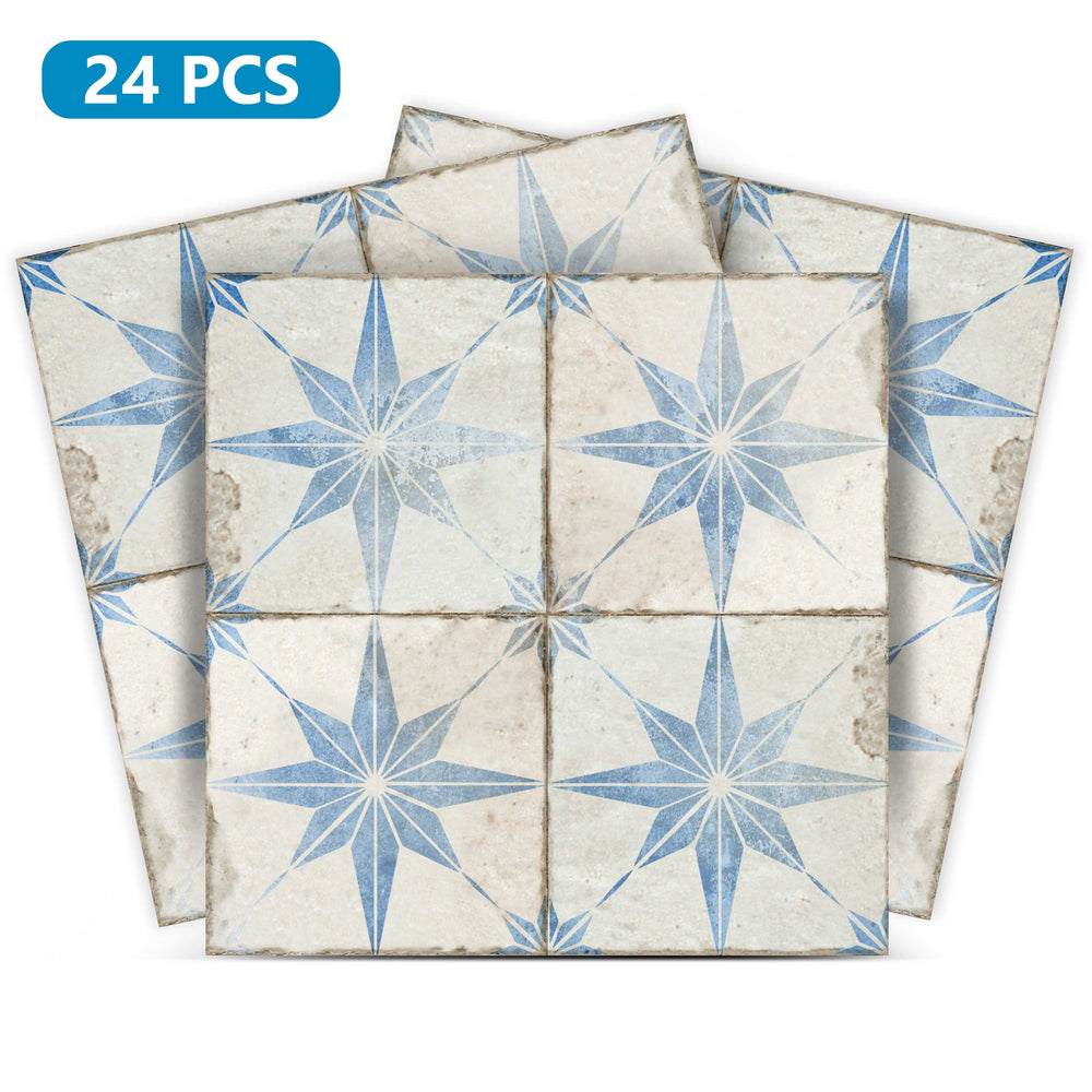 Pop of Style to Your Space with Tile Stickers light Blue Star Model - R5