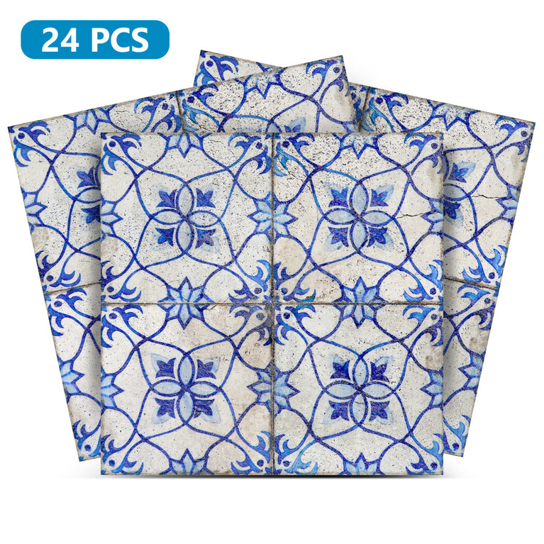 Mexican Blue Style Vintage Rustic removable Tile Stickers for renters Model - R60