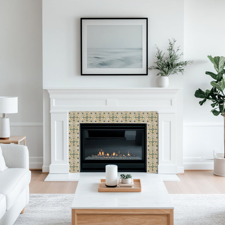 Peel and stick stair treads Green Pattern Peel and stick tile Kitchen Trends Vintage Decor Model - R6