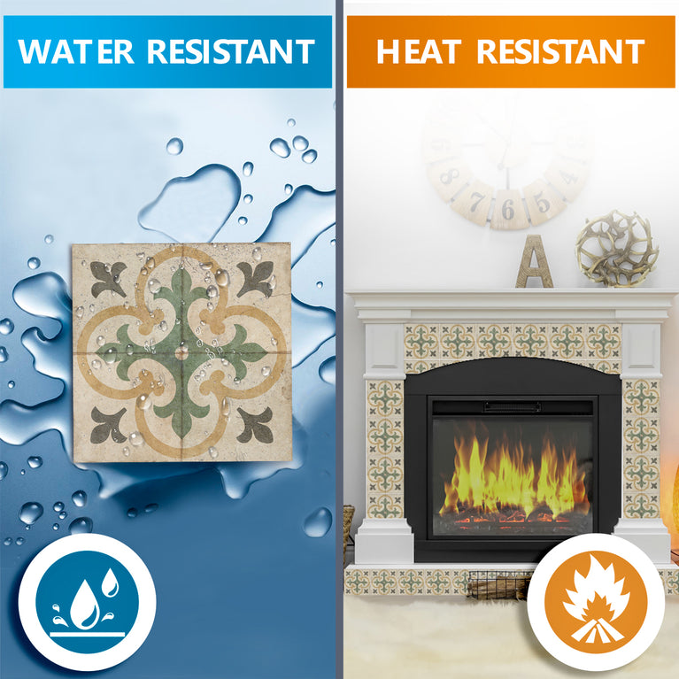 Peel and stick stair treads Green Pattern Peel and stick tile Kitchen Trends Vintage Decor Model - R6