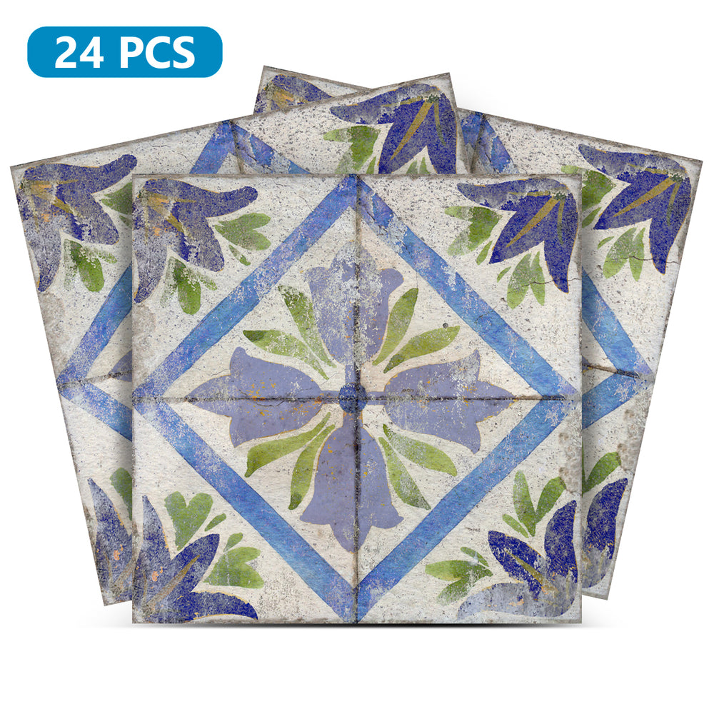 Floral Rustic Design Tile Stickers Peel And Stick Model - R73