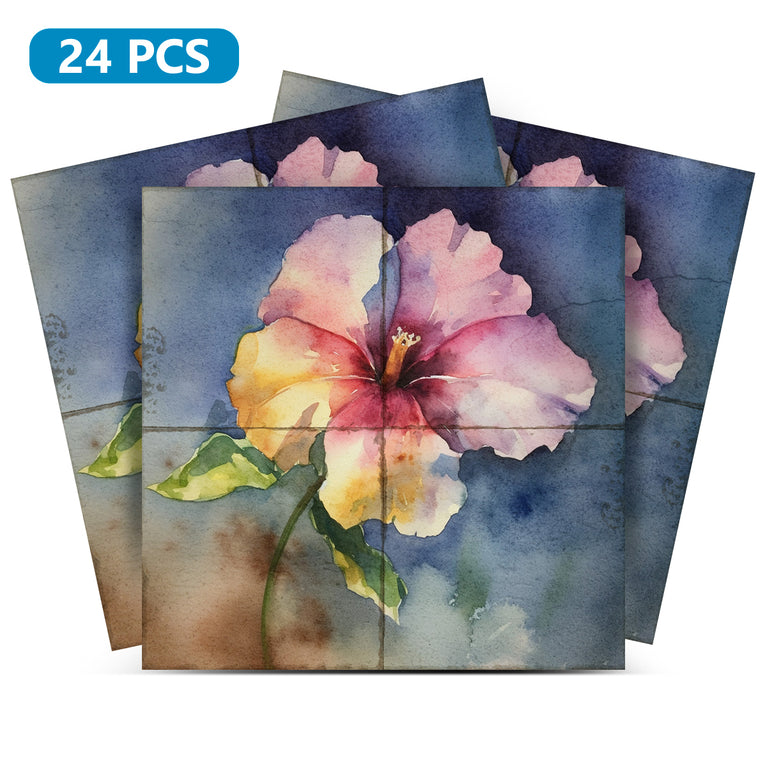 Floral Rustic Colorful Peel and Stick Tile Stickers Model - R96