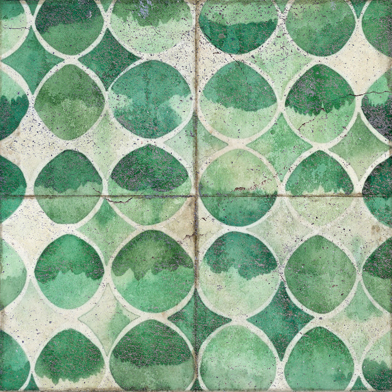 Green Emerald Vintage backsplash Tile Stickers for kitchen renewing Model- R98