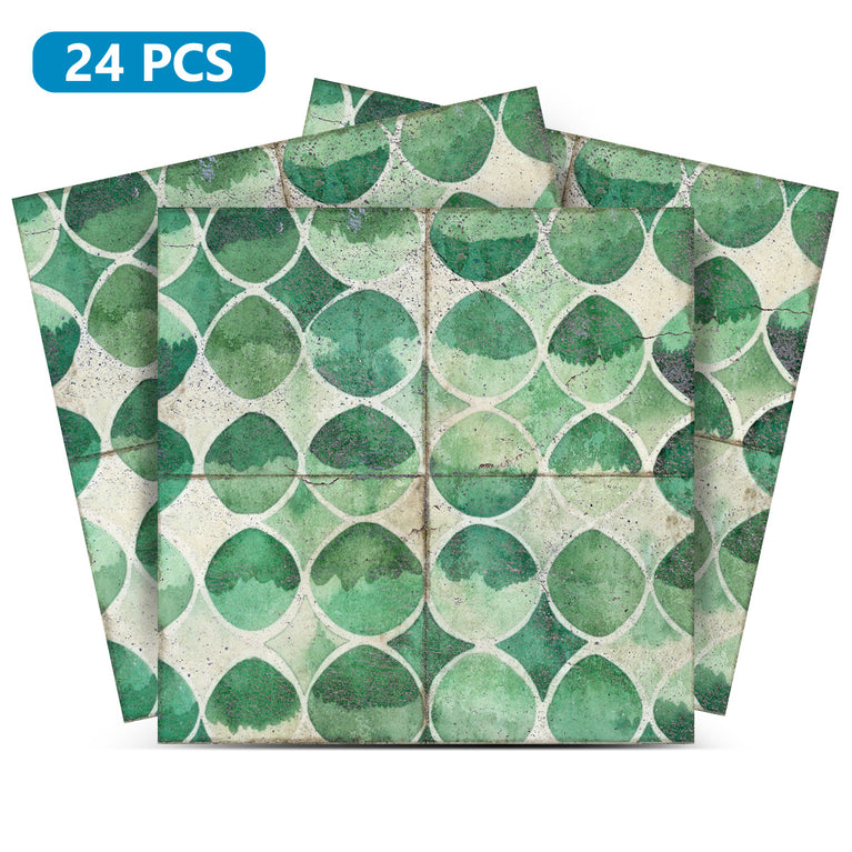 Green Emerald Vintage backsplash Tile Stickers for kitchen renewing Model- R98