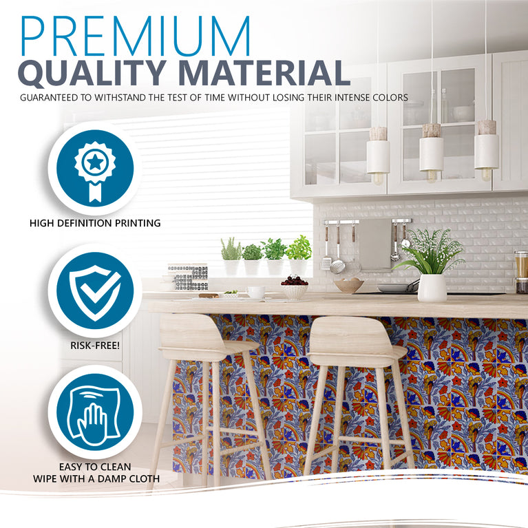 Talavera Bathroom Decals Set of 24 animal Azulejos Tiles Stickers Wallpaper Model - S4