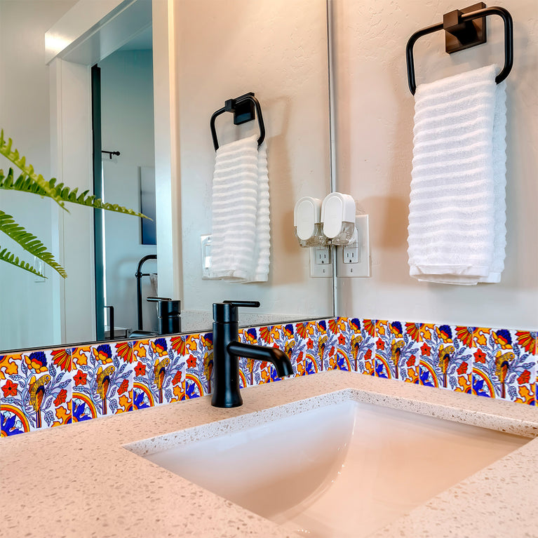 Talavera Bathroom Decals Set of 24 animal Azulejos Tiles Stickers Wallpaper Model - S4