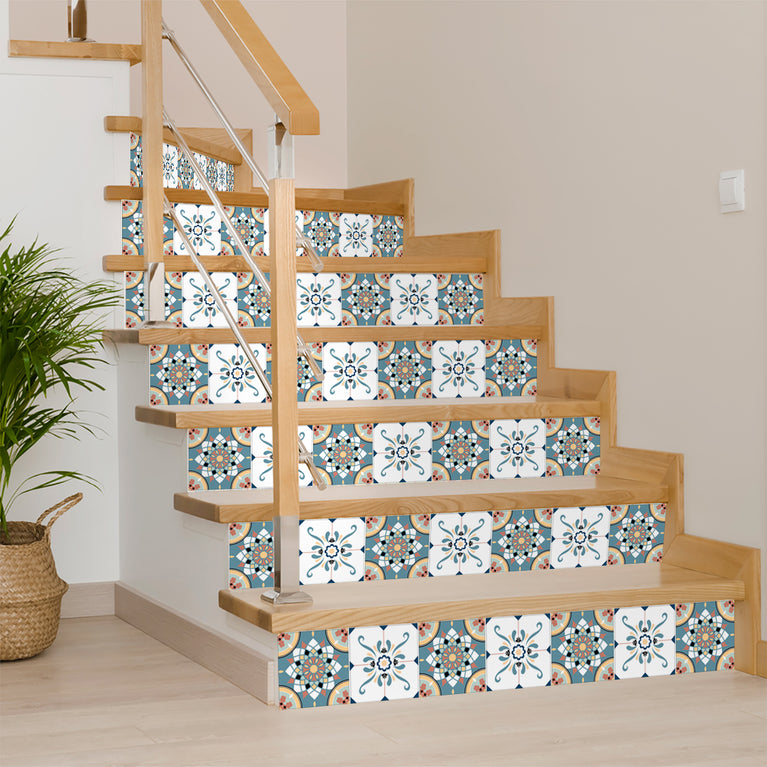 Blue And White Mexican Backsplash Tile Stickers Model - SB51