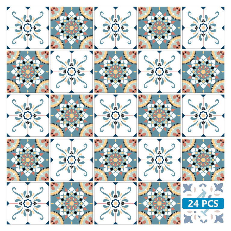 Blue And White Mexican Backsplash Tile Stickers Model - SB51