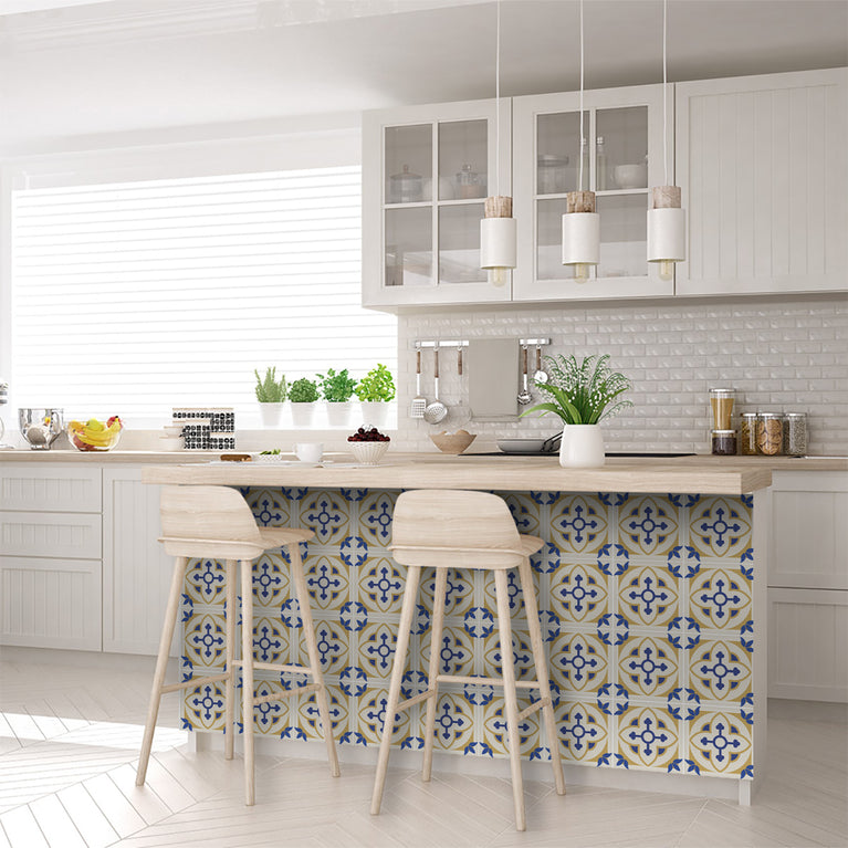 Authentic Pattern Style Blue and Yellow Look renovate your kitchen Model - SB55