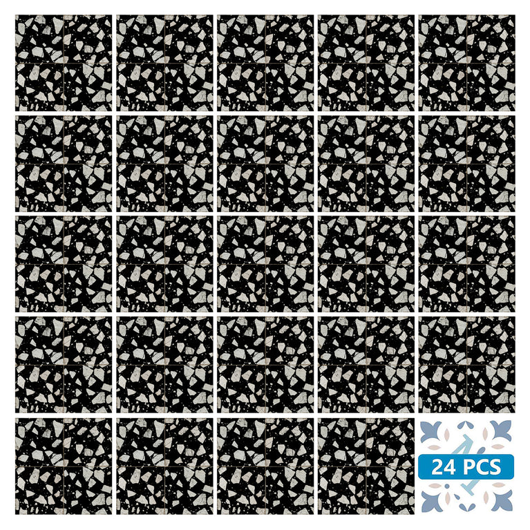 Black Terrazzo Design Easy-to-Install Peel and stick kitchen tile stickers Model - T7